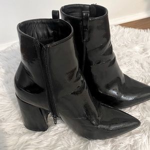 black pointed nasty gal ankle boots